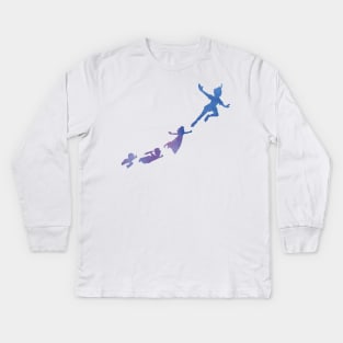 Peter Pan silhouettes Kids Long Sleeve T-Shirt